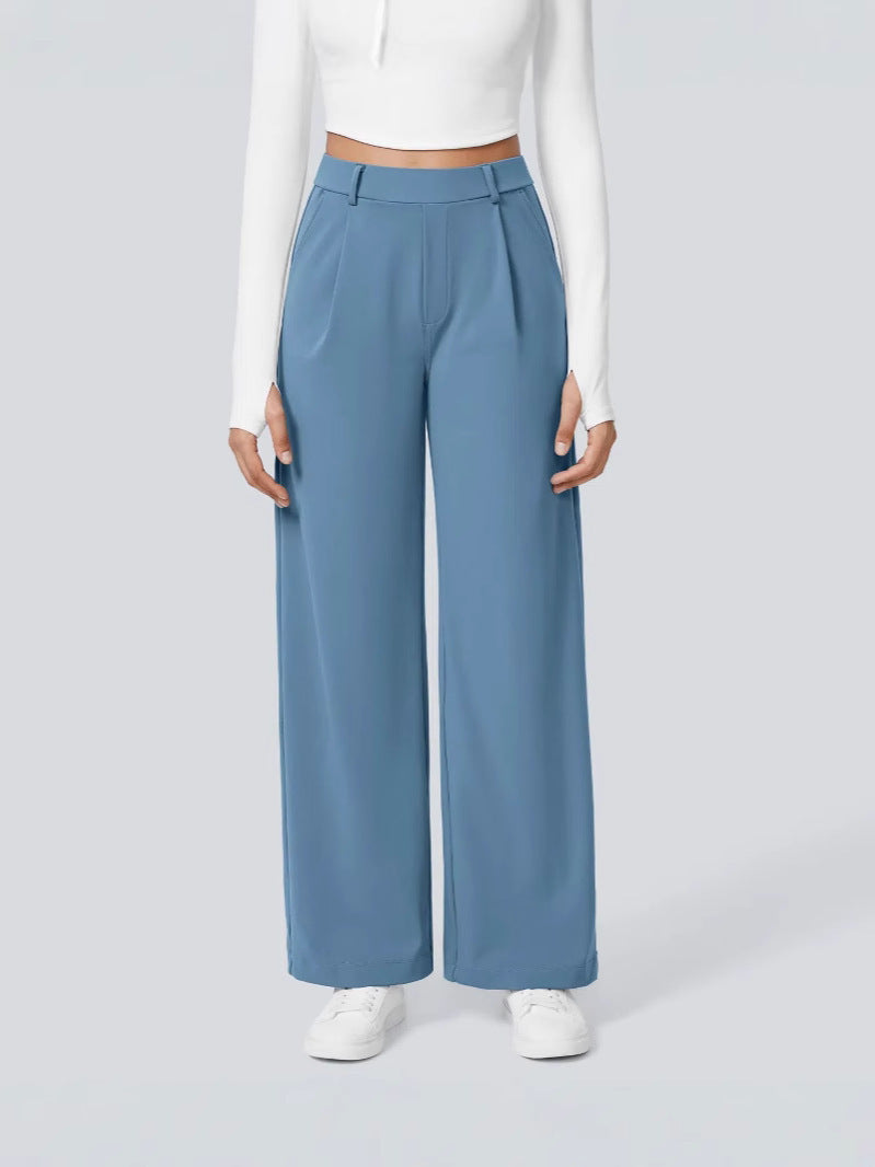 Pantalon droit taille haute pour femmes