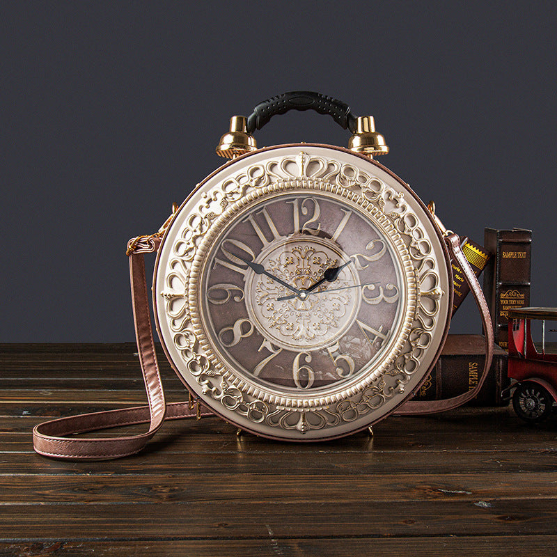 Sac à main au design d'horloge rétro