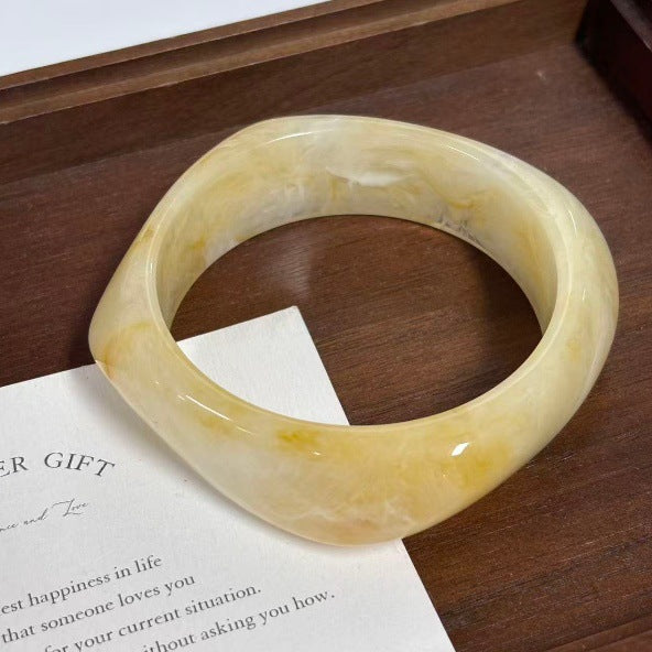 Bracelet géométrique irrégulier en résine pour femme