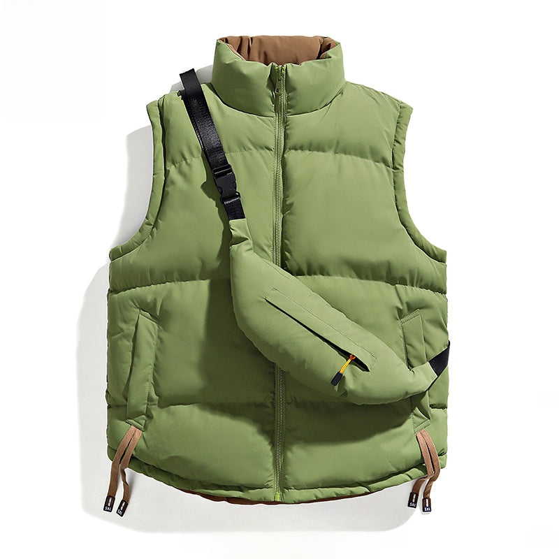 Gilet réversible pour homme à col montant