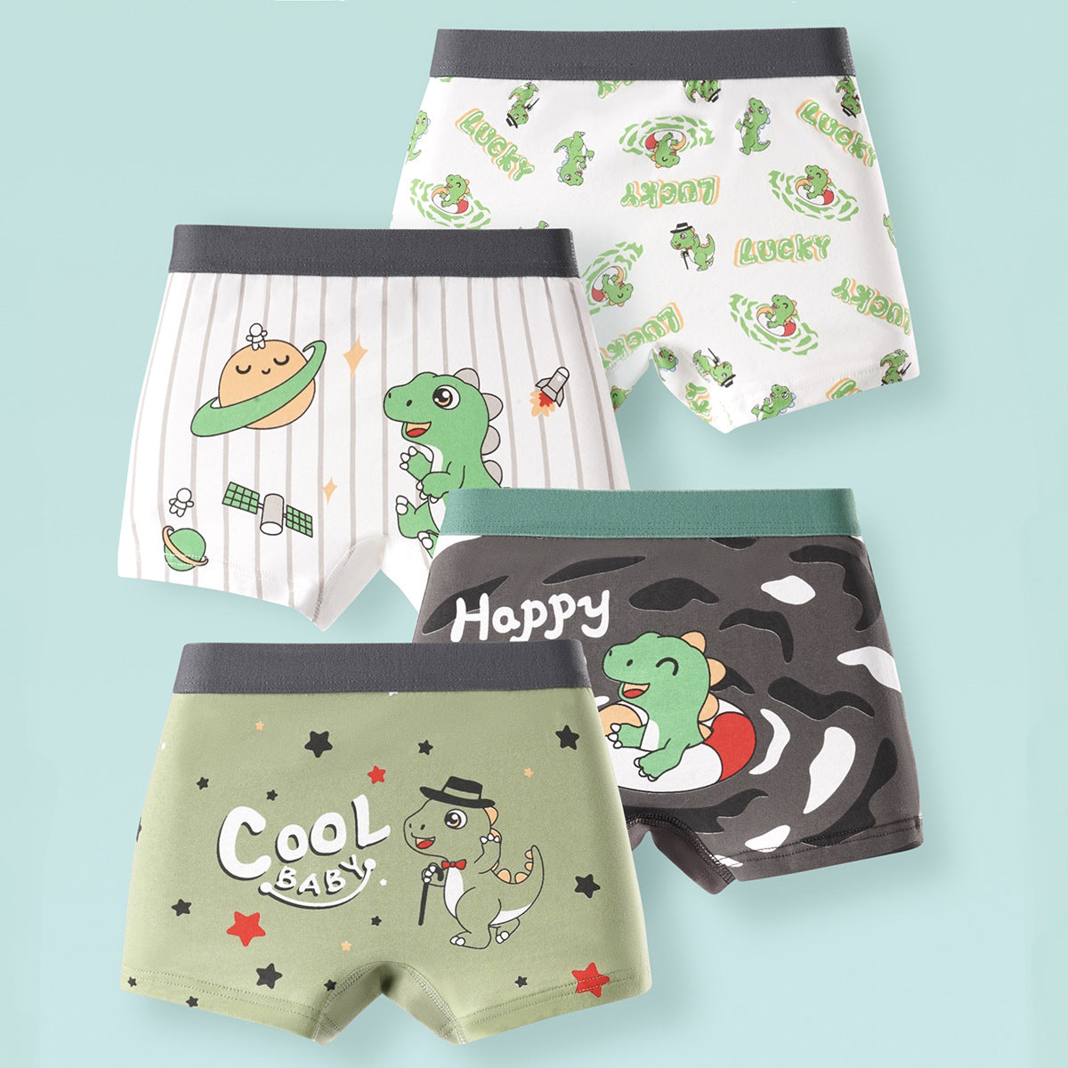 Boxers en coton pour garçons, sous-vêtements sans coutures