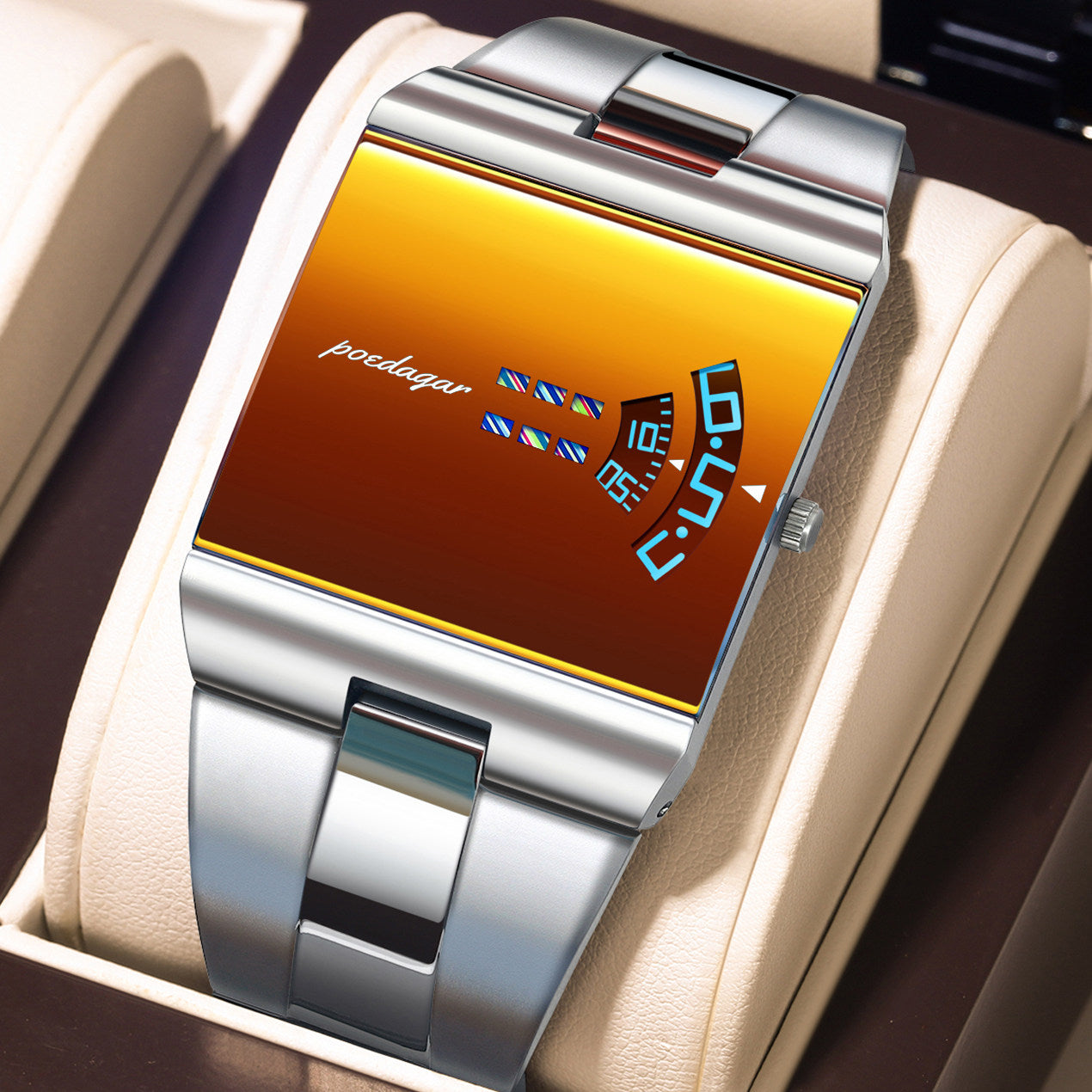 Mens Quartz Watch with Stainless Steel Band