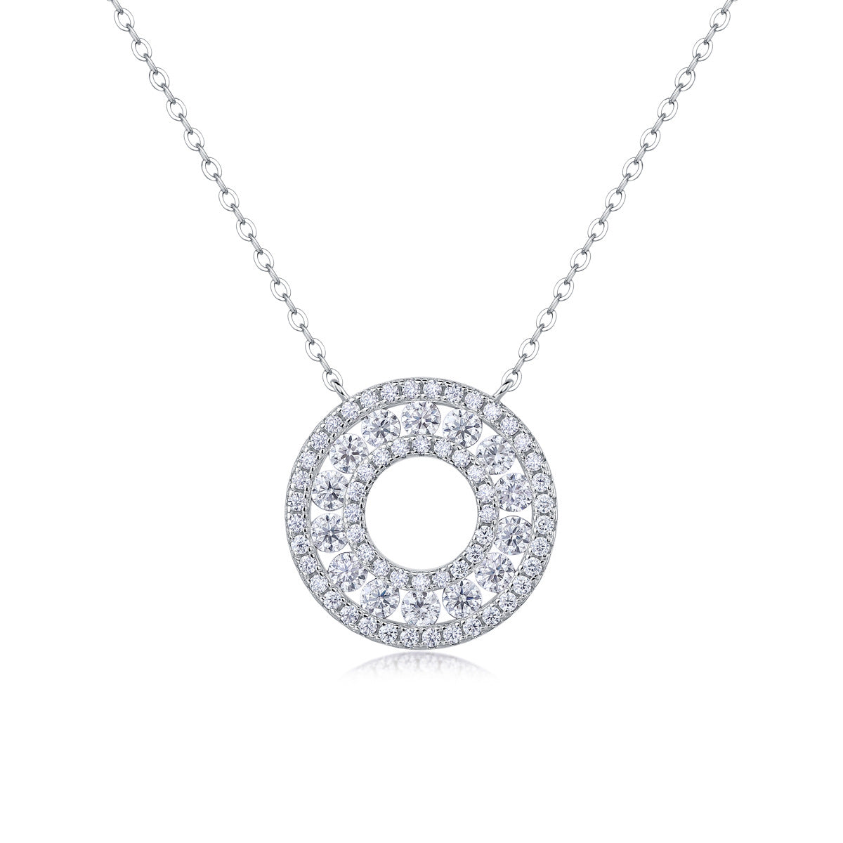 Collier pendentif géométrique en moissanite et argent sterling