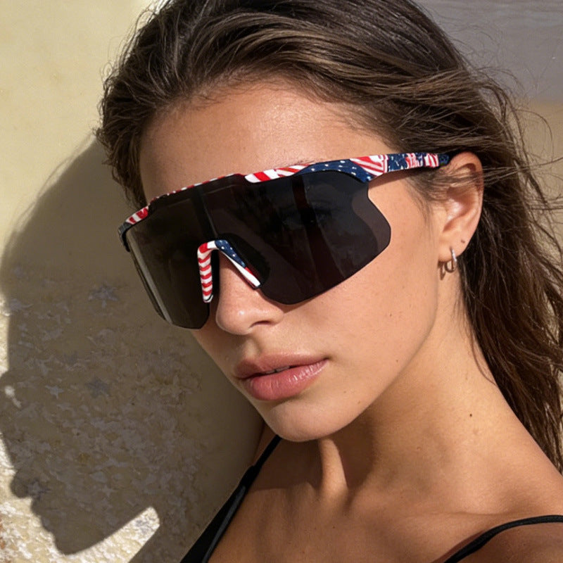 Lunettes de soleil protectrices UV400 à demi-monture pour les sports de plein air