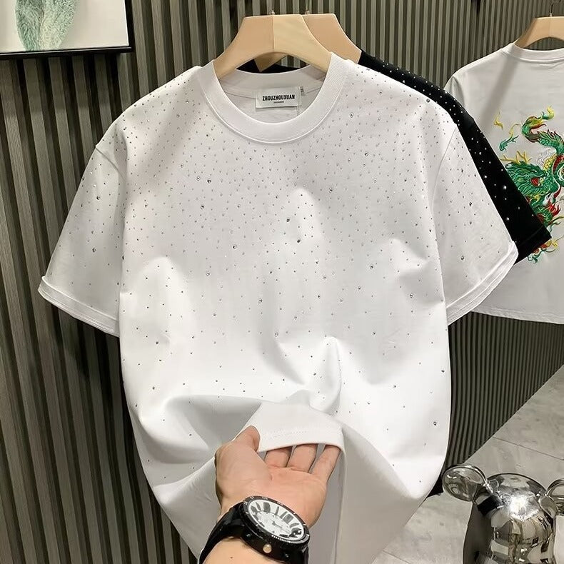 T-shirt Homme à Manches Courtes avec Strass