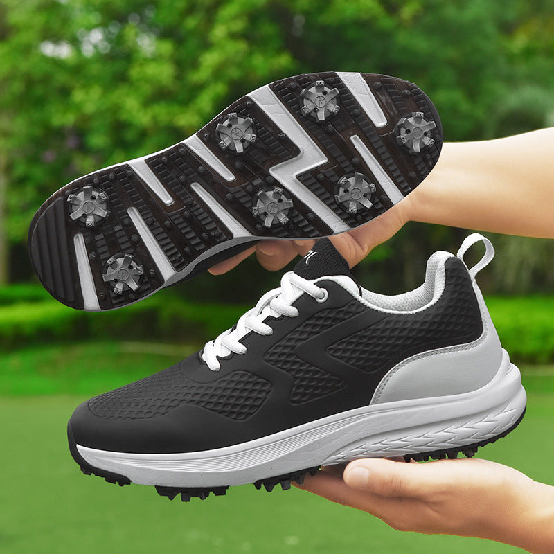 Chaussures de golf respirantes à crampons fixes pour le sport