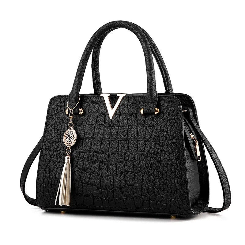 Sac à main en cuir PU à motif crocodile