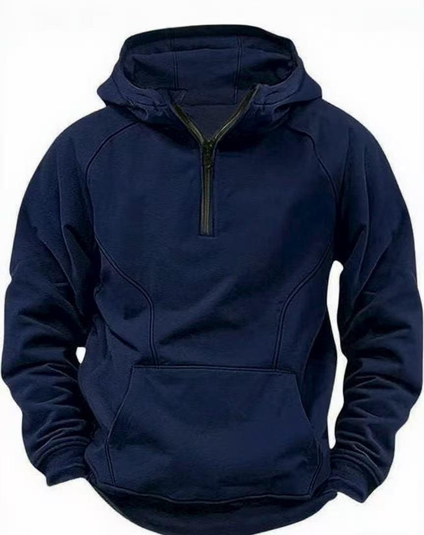Veste rétro à capuche et fermeture éclair pour homme