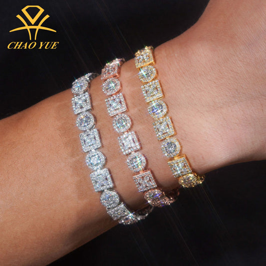 Ensemble de bijoux géométriques en argent S925 et moissanite