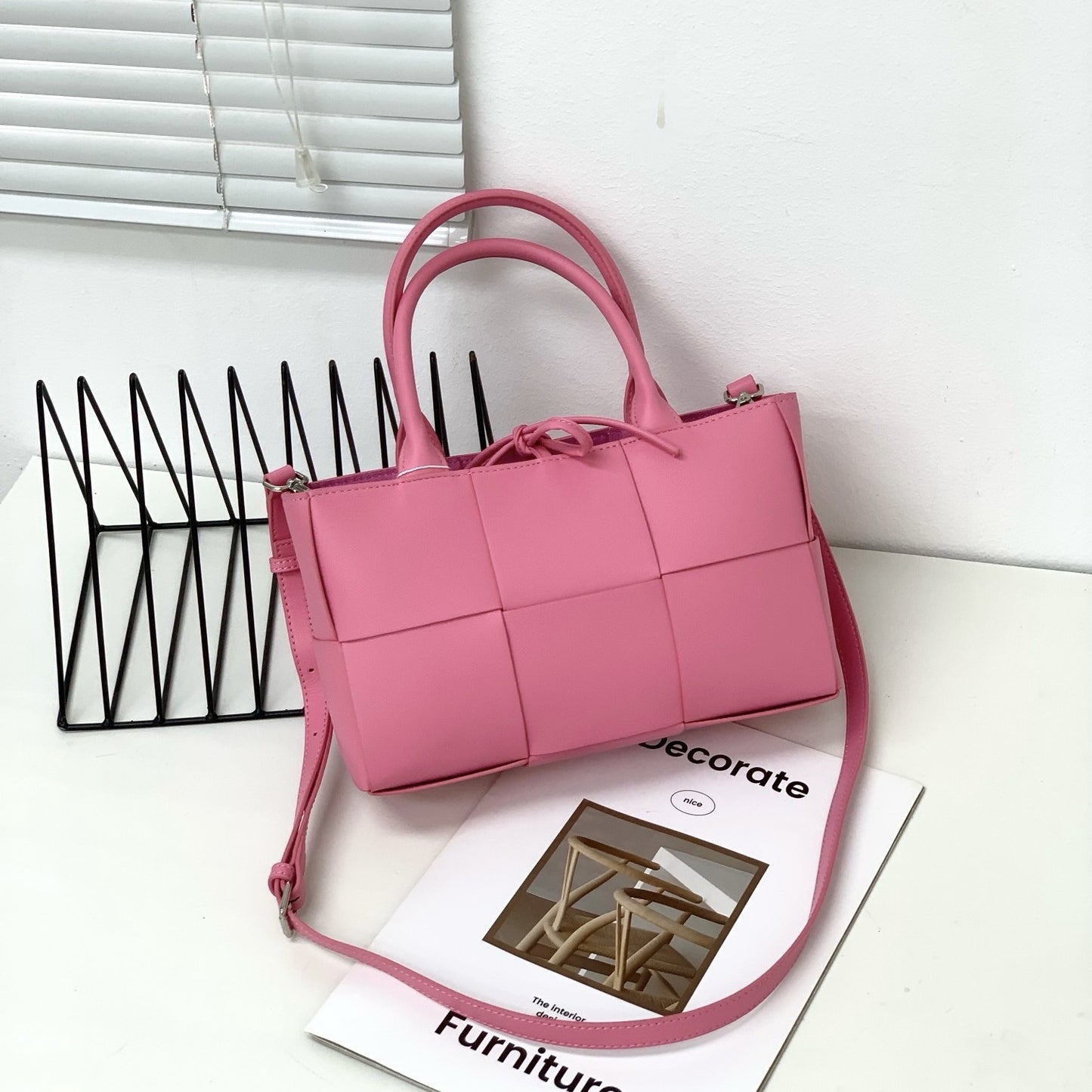 Sac cabas bandoulière en cuir véritable