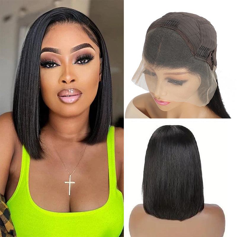 Perruque bob en cheveux humains avec dentelle avant