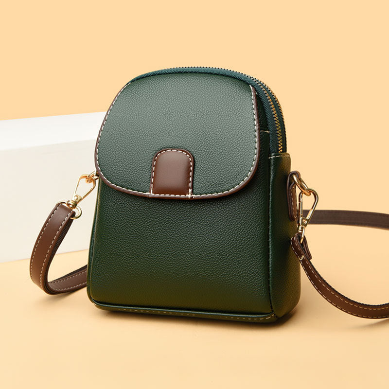 Sac bandoulière souple en cuir pour téléphone portable pour femme