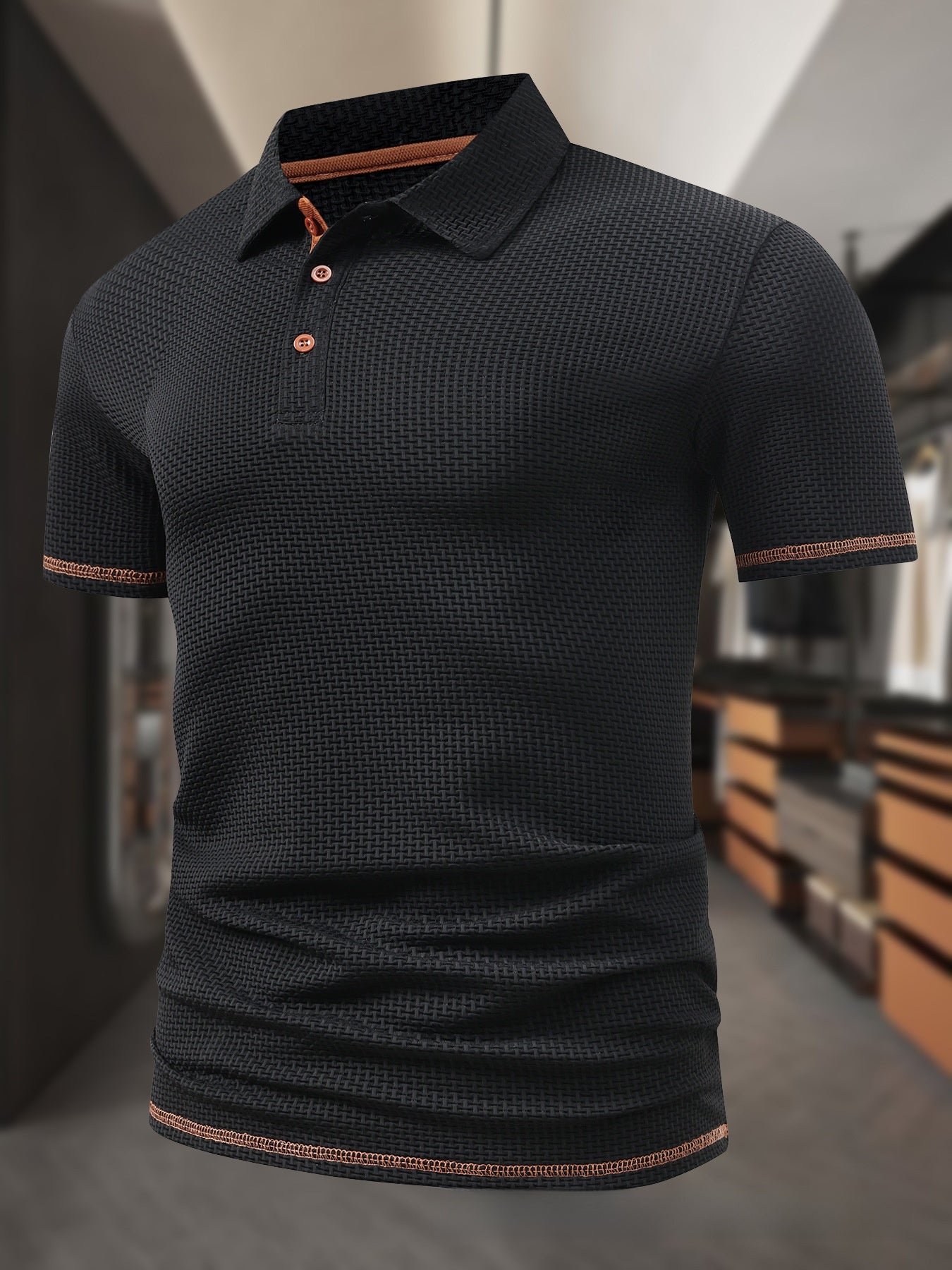 Polo homme en jacquard de soie glacée