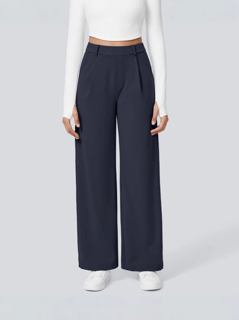 Pantalon droit taille haute pour femmes