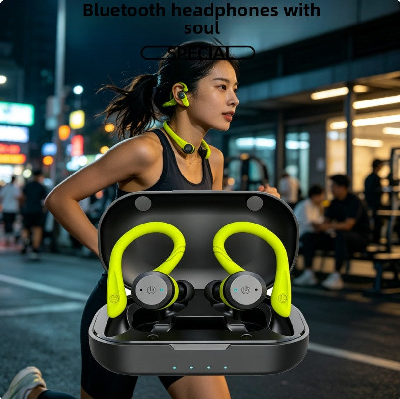 Écouteurs sans fil Bluetooth pour le sport, contour d'oreille stéréo