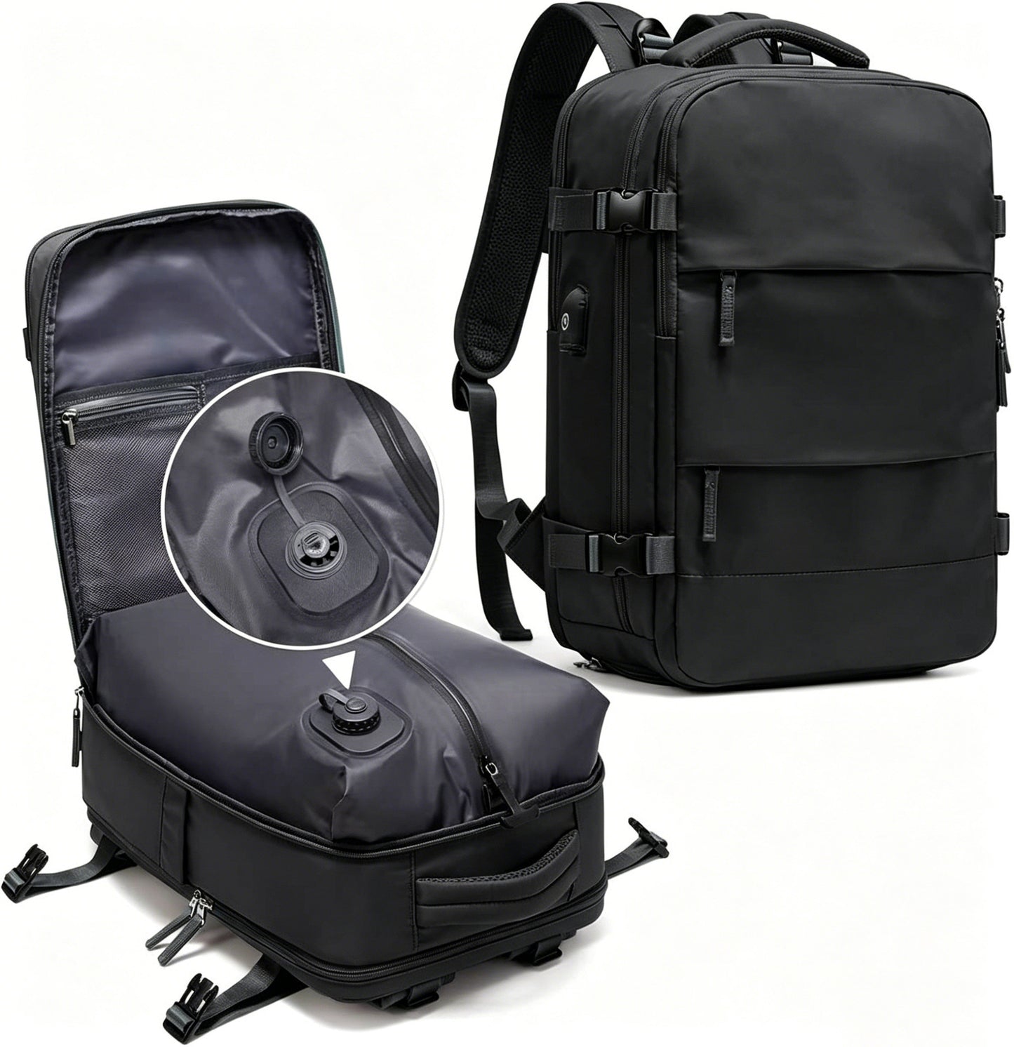 Sac à dos de voyage multifonctionnel à compression automatique