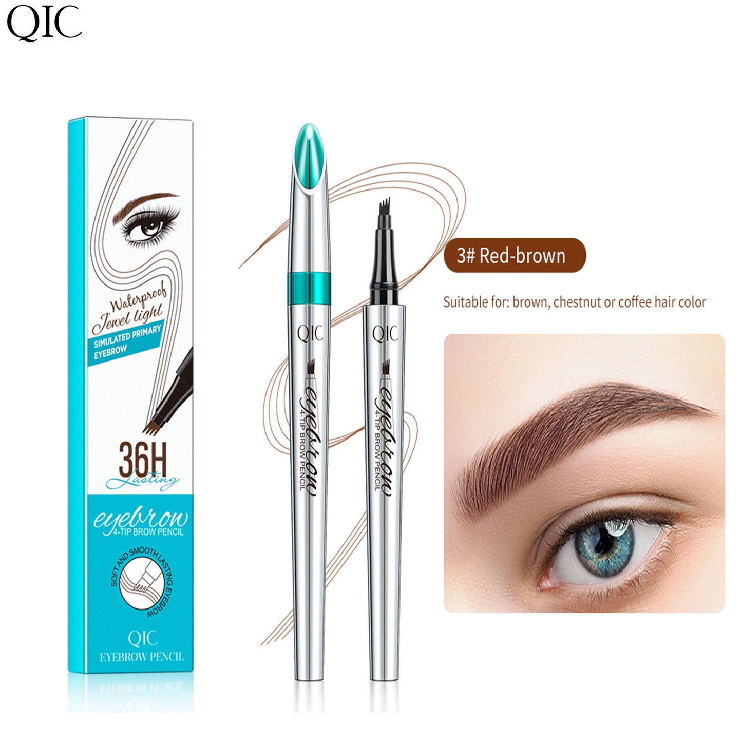 Stylo à sourcils liquide à quatre pointes