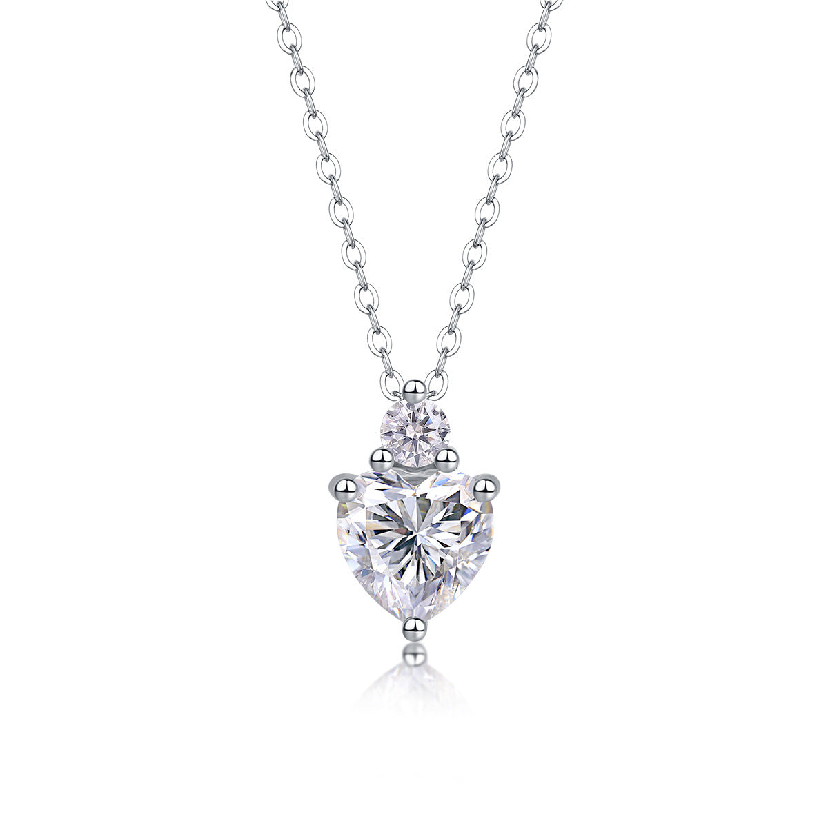 Collier pendentif géométrique en moissanite et argent sterling