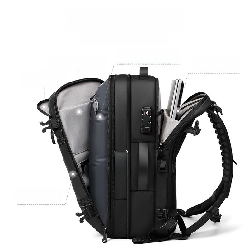Nouveau sac à dos compressible par aspiration à une touche , sac de voyage compact haute capacité, sac à dos d'ordinateur pour les trajets quotidiens