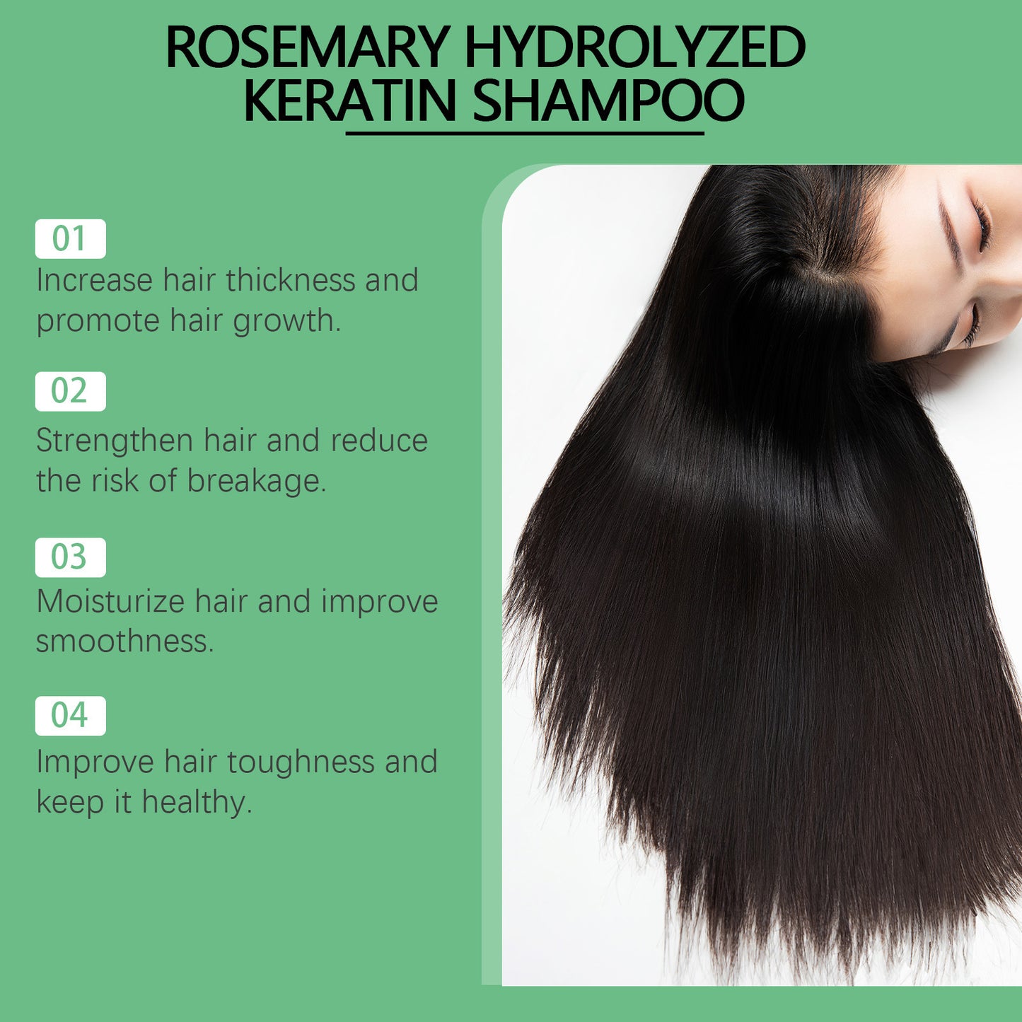 Shampoing au romarin à base de plantes pour le contrôle du sébum et le volume