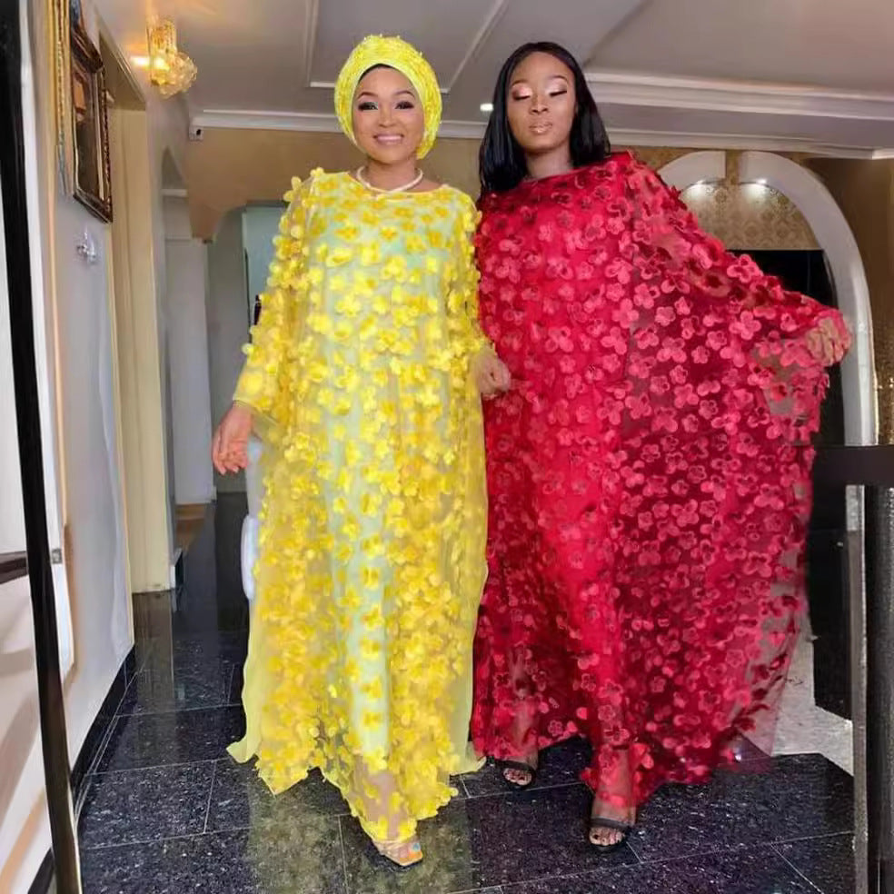 Habit :Ensemble robe à manches chauve-souris en maille florale brodée