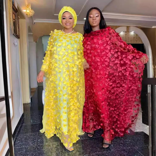 Habit :Ensemble robe à manches chauve-souris en maille florale brodée