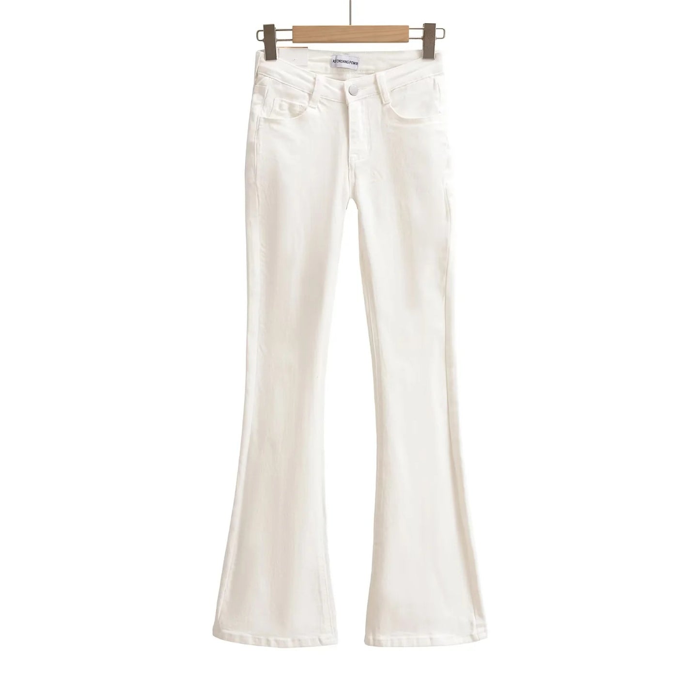 Womens Low Waist Flared Denim Pants