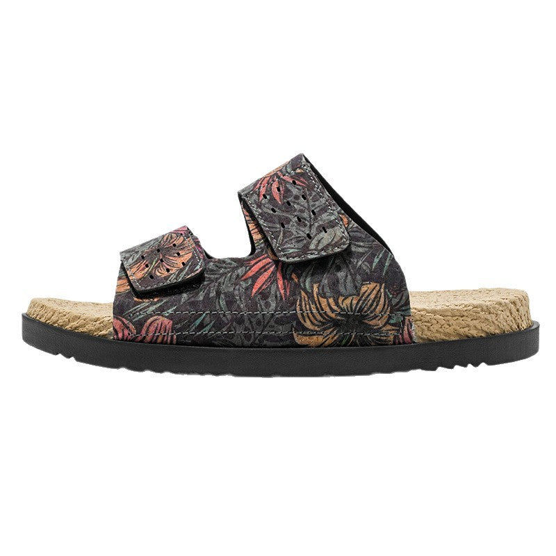 Chaussons en cuir à semelle souple antidérapante