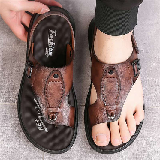 Sandales en cuir pour hommes Chaussures décontractées de plage