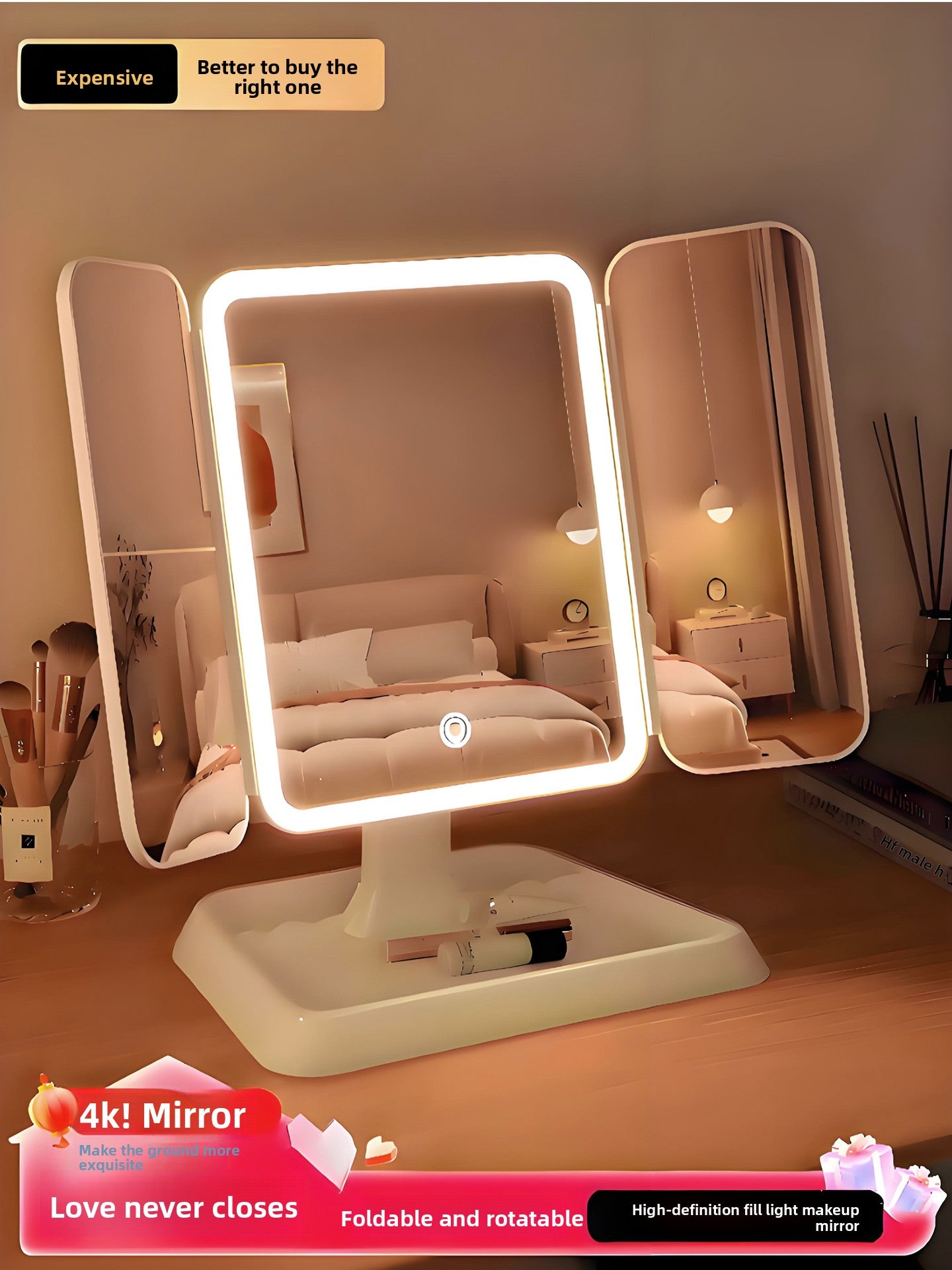 Miroir de bureau pour maquillage et beauté