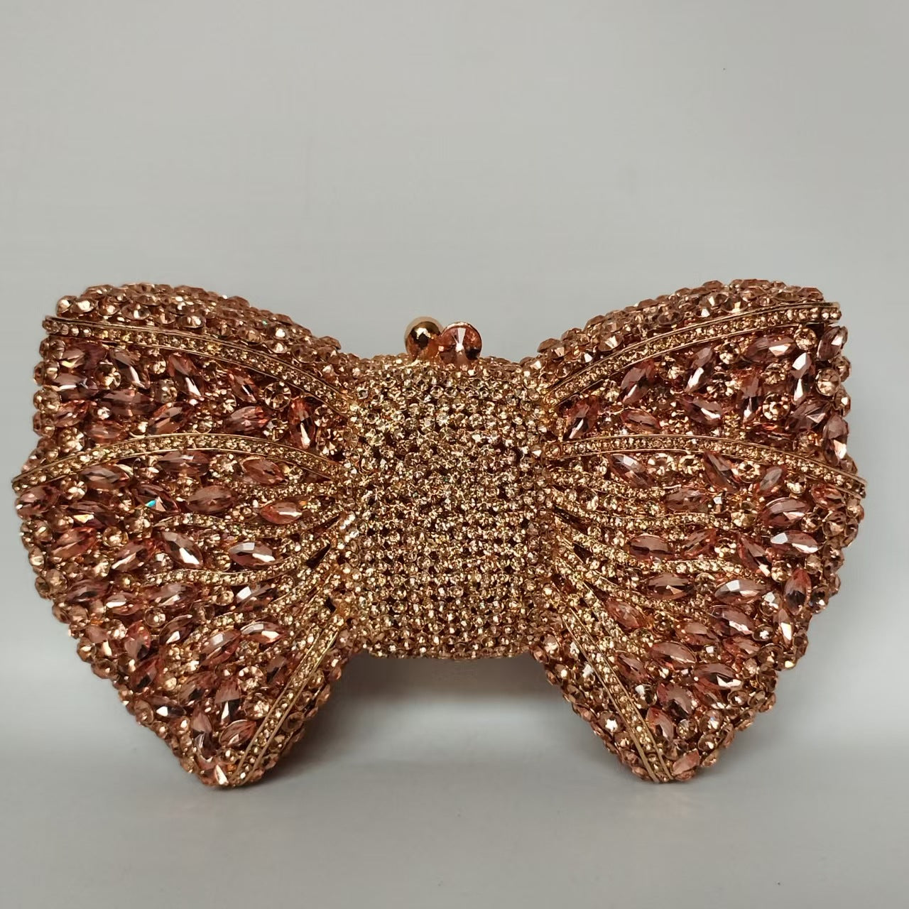 Sac de soirée à nœud en strass avec chaîne