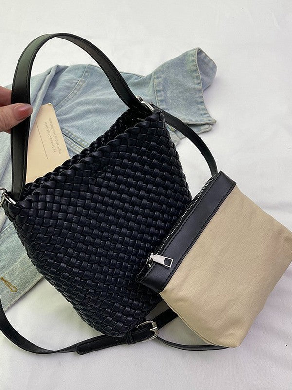 Sac cabas tissé à la main avec bandoulière réglable