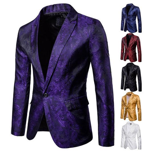 Veste de costume pour homme Slim Fit à simple bouton