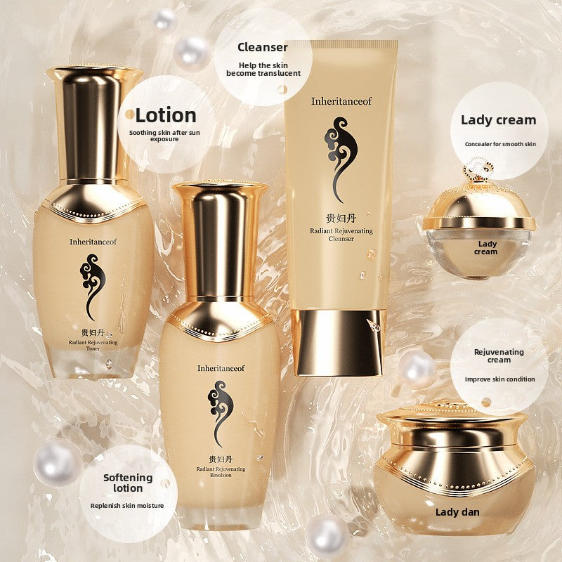 Ensemble de cinq produits de soins hydratants et nourrissants pour la peau