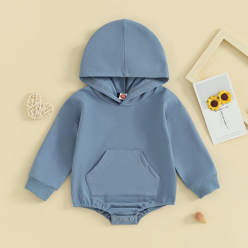 Combinaison à capuche pour bébé en coton doux