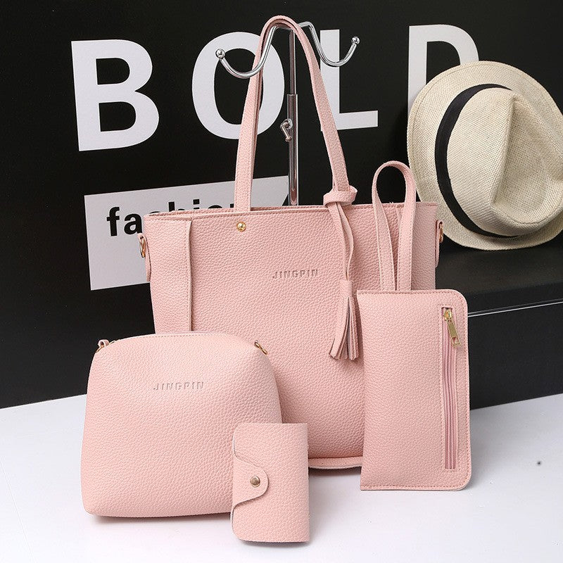 Ensemble de sacs à bandoulière pour femmes à motif litchi