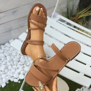 Chaussures plates pour femmes à sangle croisée