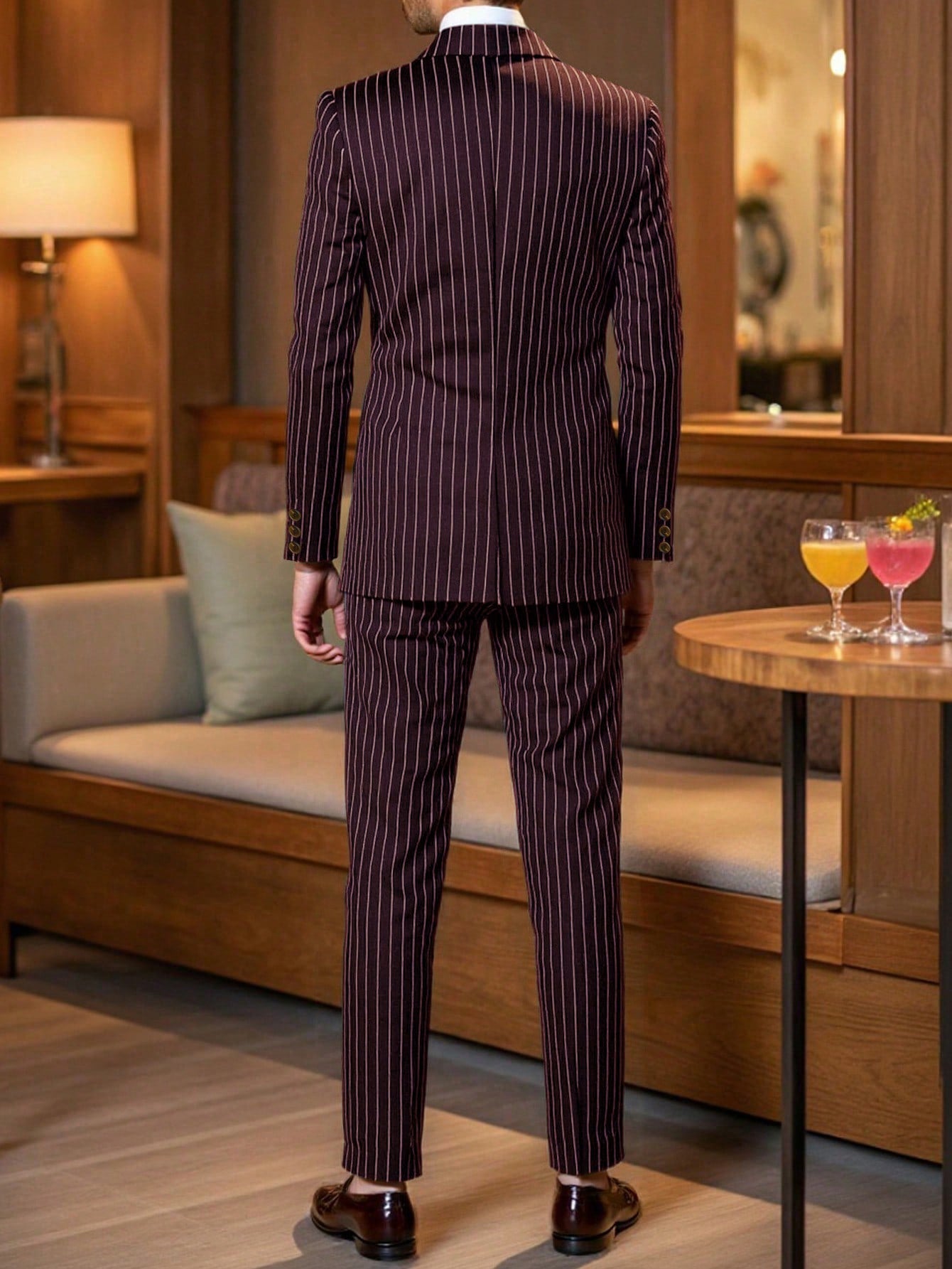 Ensemble costume rayé pour hommes