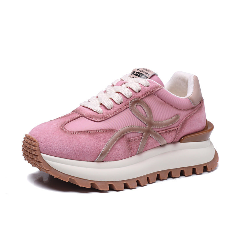 Baskets compensées en cuir pour femmes