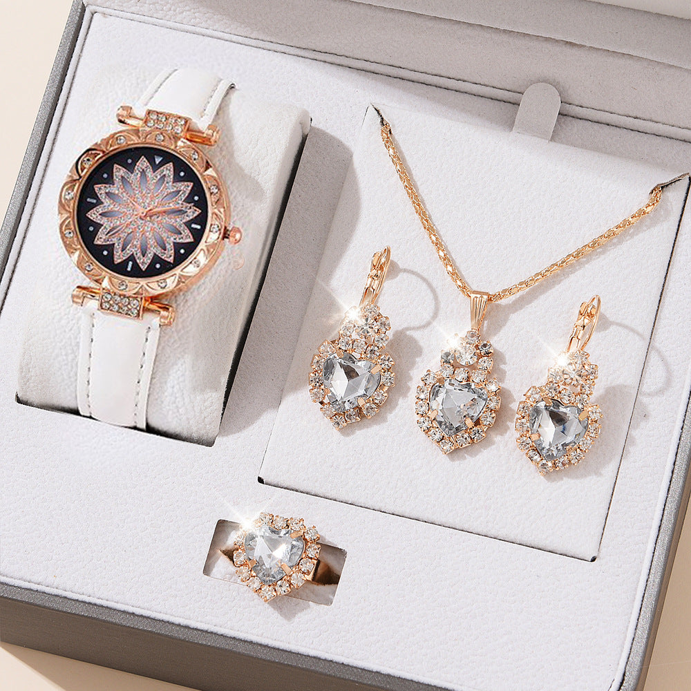 Montre pour femmes à la mode Ensemble Montre-bracelet décontractée à quartz
