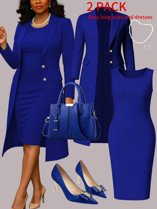 Ensemble pour femmes : costume à manches longues et robe sans manches