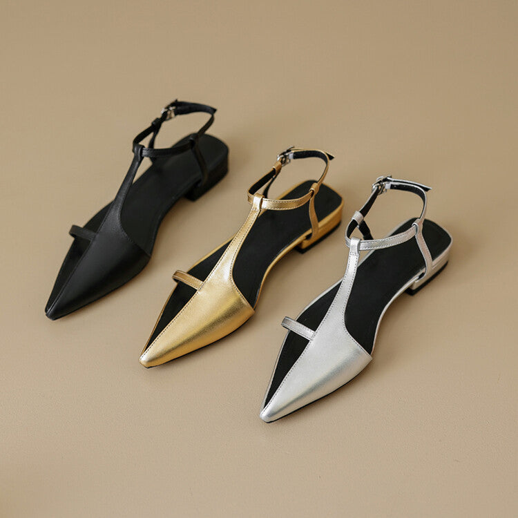 Chaussures :Sandales plates pointues pour femmes