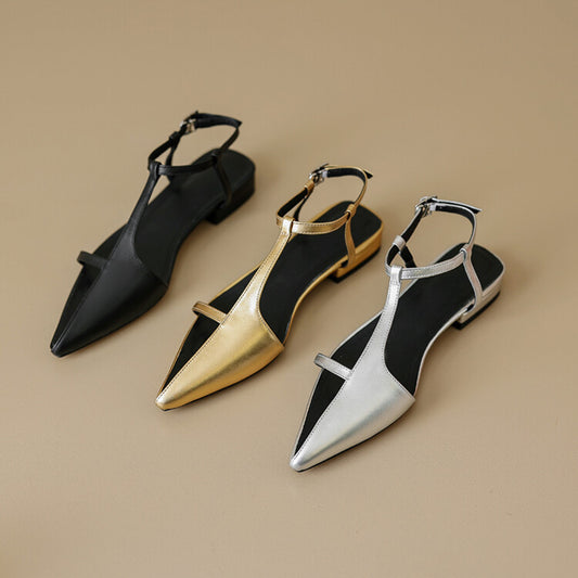 Chaussures :Sandales plates pointues pour femmes