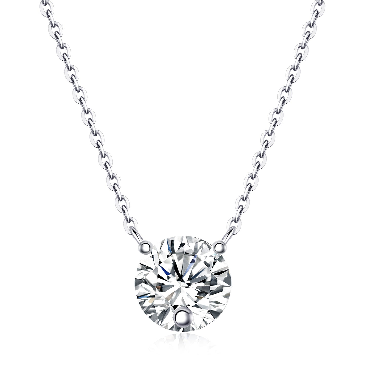Collier pendentif géométrique en moissanite et argent sterling