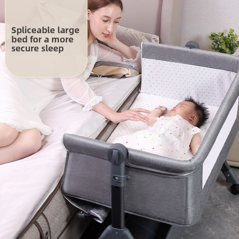 Adjustable Height Portable Baby Crib with Mosquito Net
