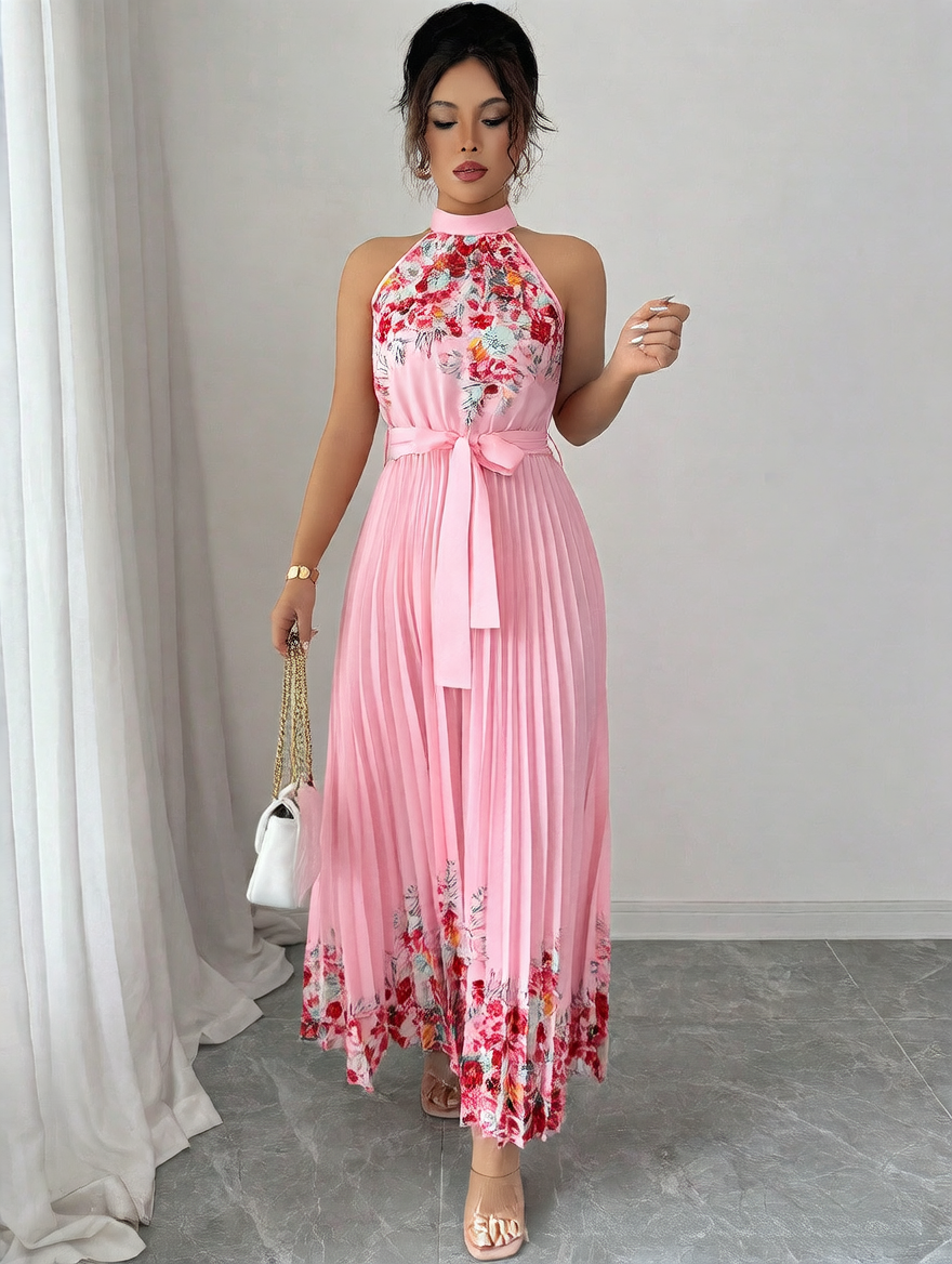 Robe à manches longues en dentelle ajourée