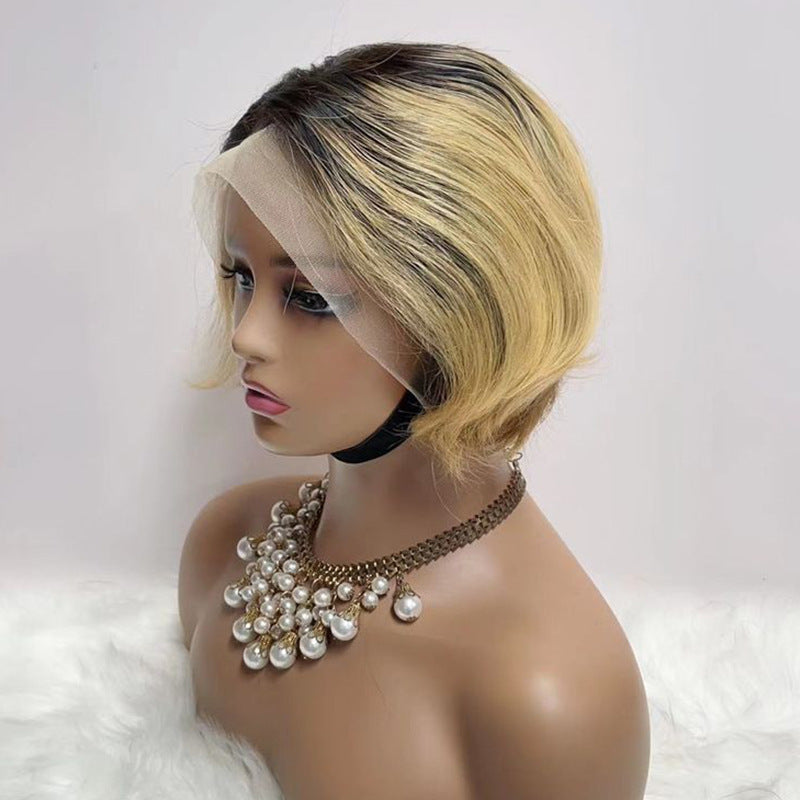 Perruque en cheveux humains coupe pixie