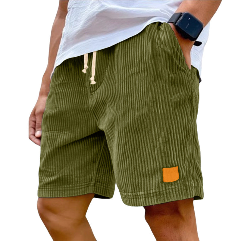 Short décontracté rétro en velours côtelé pour homme