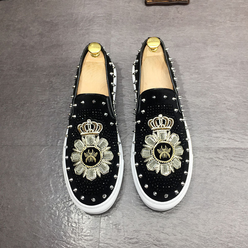 Mocassins à enfiler pour hommes avec strass