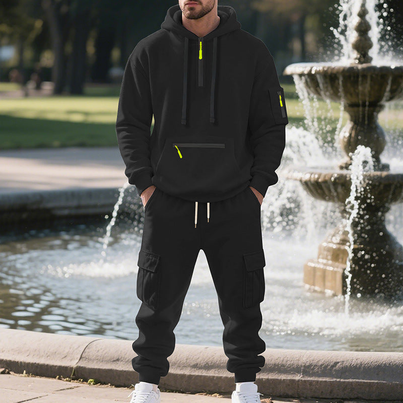 Ensemble de vêtements de sport décontracté ample doublé en polaire grande taille